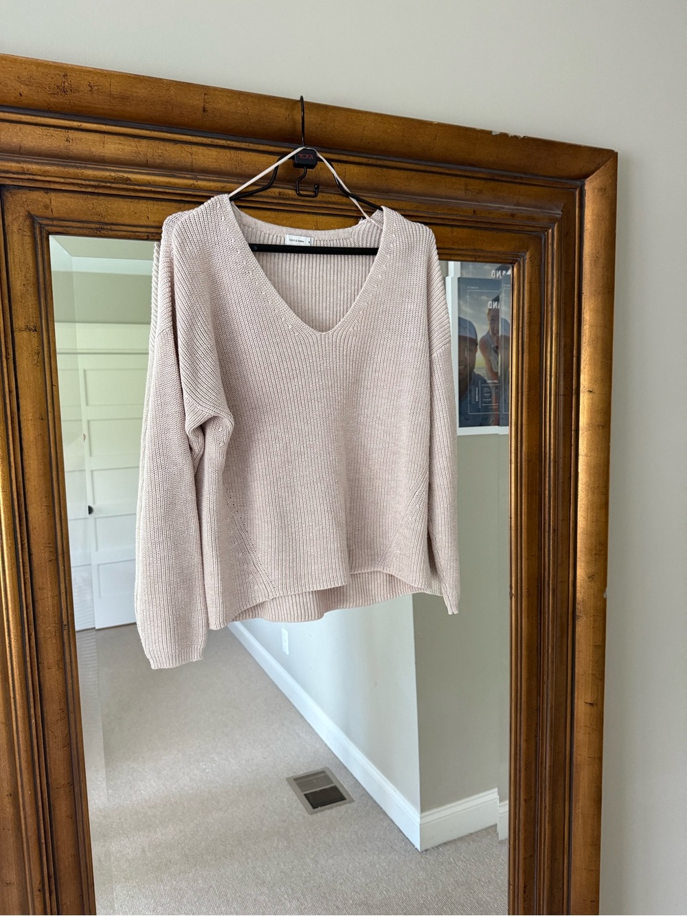 Gentle Fawn Women's V-Neck Sweater in Light Beige